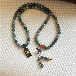 JEAN CLAUDE GENUINE STONE GREEN BEADED NECKLACE